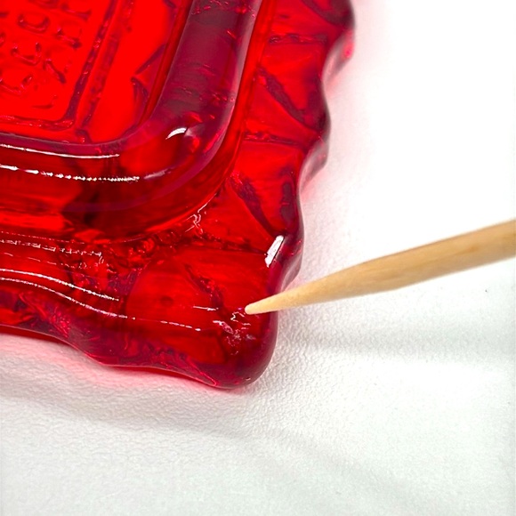 Indiana Glass Ruby Red Amberina Glass Trinket Box - Picture 12 of 12